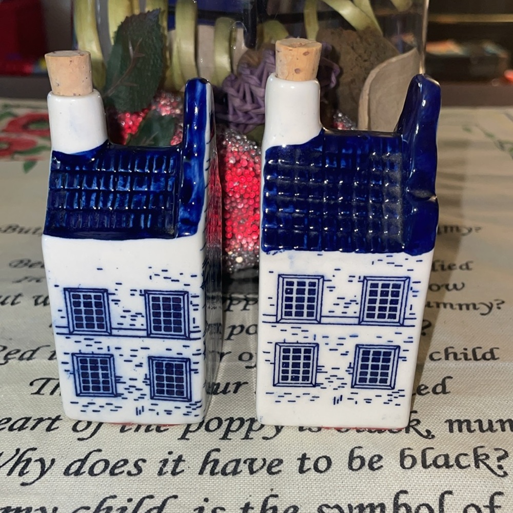Vintage Delft Blue Elesva 229 Canal House w/ Cork Stopper Lot! - Picture 4 of 6